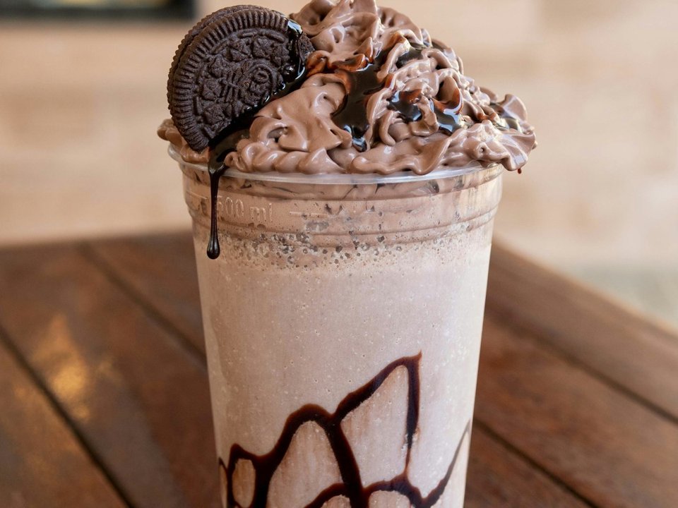 Chocolate shake with whipped cream